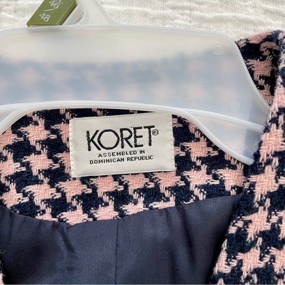 Koret Women’s Jacket Hounds Tooth Pink Black Gently Worn Size 8 Lined - Picture 3 of 8